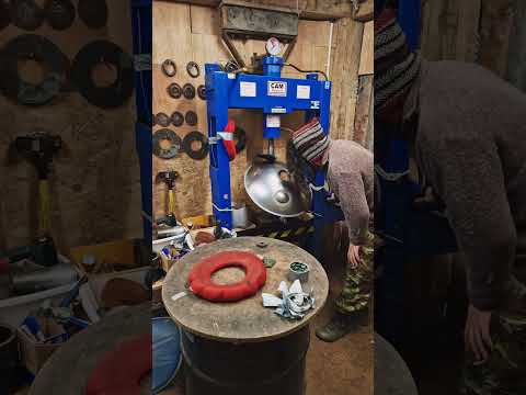 Pressing dimples on a handpan | Handpan Maker | Learning to build my own handpans