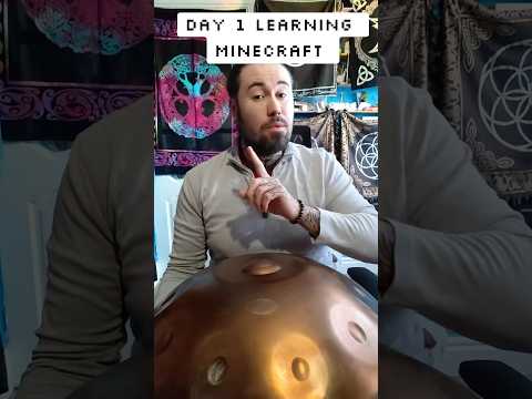 Day 1 learning mine craft #minecraft #handpan #minecraftmemes #minecraftbuilding #fyp #music
