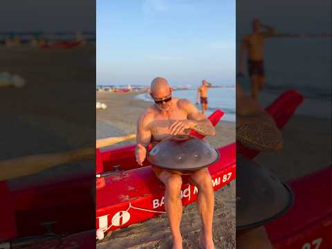 Testing out my best Baywatch vibes with the new F# Kurd 😅🌞 #handpanmusic #handpan