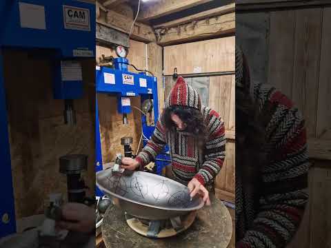 Pinning a handpan for pressing | Handpan Maker | Learning to build my own handpans