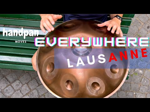 Handpan music - FOOLING around in Lausanne downtown by fountain