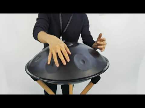 GLADFRESIT Black Handpan Drum Instrument 9 Notes in D Minor 432hz 440hz  D3 A3 C4 D4 F4 G4 A4 C5 D5