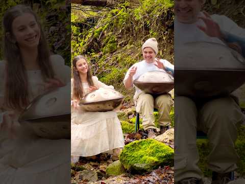 Father–daughter handpan jam in the woods. A small moment, a big memory. #handpan #handpanmusic #jam