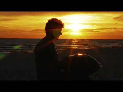 Calming Handpan Music | 1 Hour Sunset Meditation with Ocean Waves | Dangaus Būgnas | Dangus Pantam