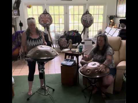 🛸🎶 2 of Florida’s Women of Steel playing C# Celtic Minor pans created by @AxiomHandpans